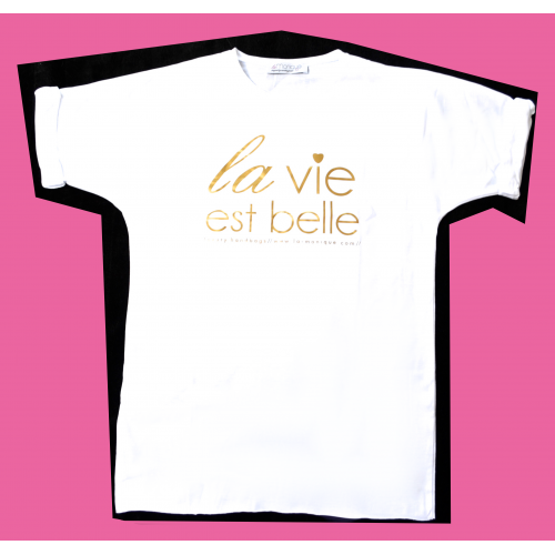 White T-shirt LA VIE